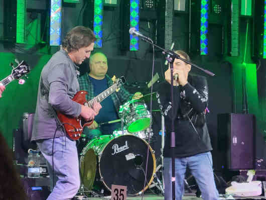 Coop rockin' out on an electric guitar lead