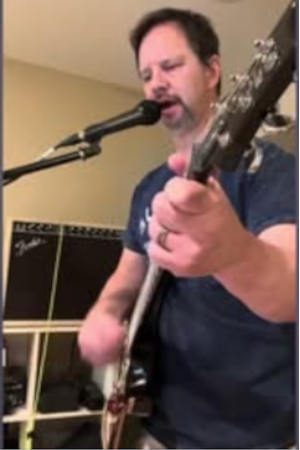 Dave rockin' his electric and singing the blues.