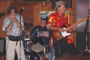 Mark, Train, and Guitar Jammin' at a hot Carter's Place show.